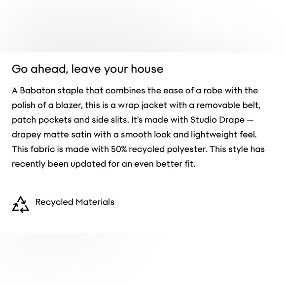 Aritzia Babaton Shady Blue Kahlo Robe Jacket - Picture 4 of 11